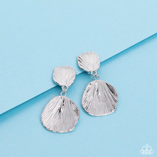 Metro Mermaid - Silver - Seashell Paparazzi Clip-On Earrings