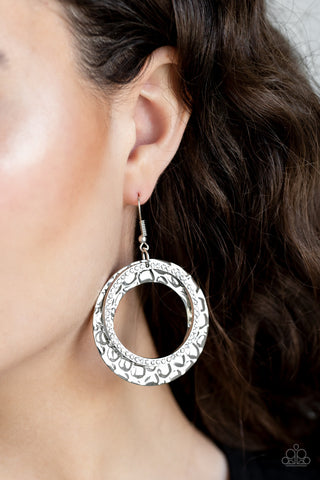 Cinematic Shimmer White Paparazzi Earrings