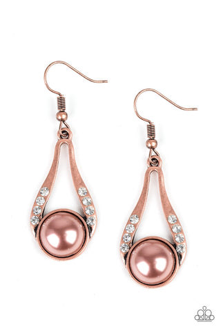 HEADLINER Over Heels Copper Paparazzi Earrings