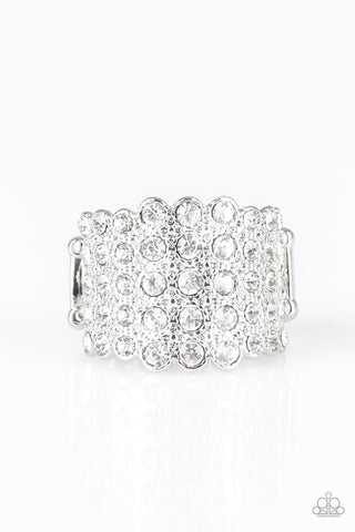 Million Dollar Masquerade White Paparazzi Ring