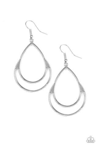 Simple Glisten Silver Paparazzi Earrings