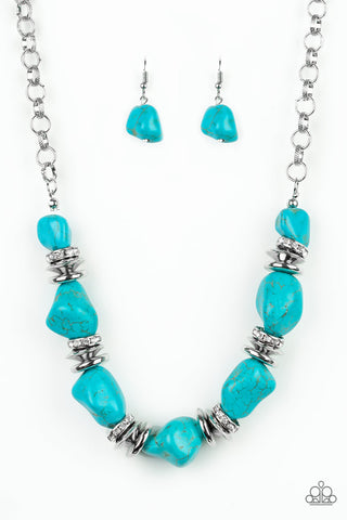 Stunningly Stone Age Blue Paparazzi Necklace