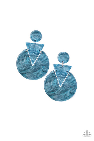 Head Under WATERCOLORS Blue Paparazzi Earrings
