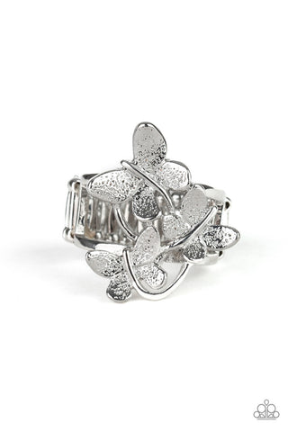 Full of Flutter Silver Paparazzi Ring