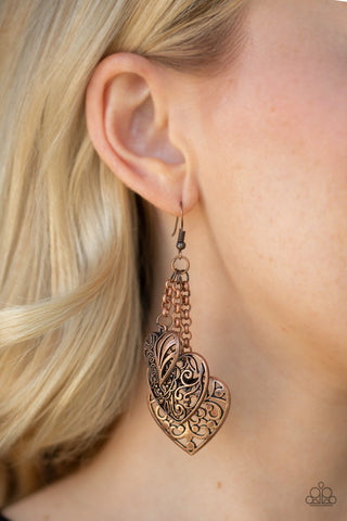Once Upon a Heart Copper Paparazzi Earrings