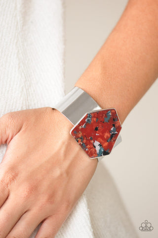 GEO-ing the Distance Multi Orange Paparazzi Bracelet