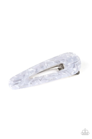 Not a Hair Out of Place White Paparazzi Hair Clip