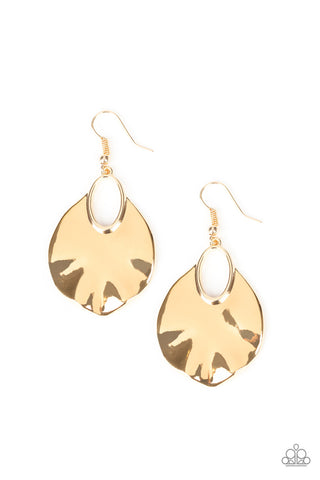 Ruffled Refinery Gold Paparazzi Earrings