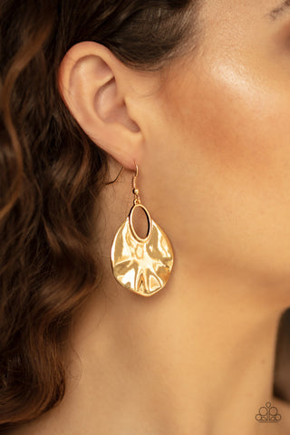 Ruffled Refinery Gold Paparazzi Earrings