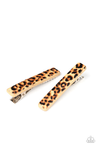 Going GRR-eat Lengths Brown Paparazzi Hair Clips
