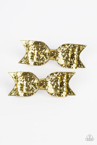 Sugar and Spice Gold Paparazzi Hair Bows Clip