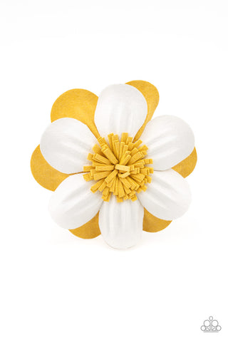 Merry Magnolia Yellow Paparazzi Hair Clip