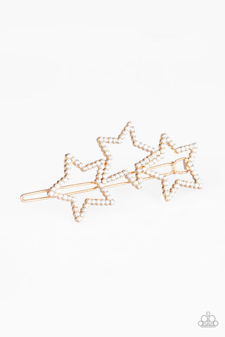 Thank My Lucky Stars Gold Paparazzi Hair Clip
