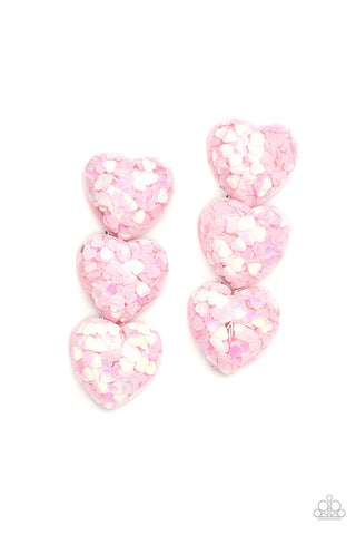 Heart Full of Confetti Pink Paparazzi Hair Clips