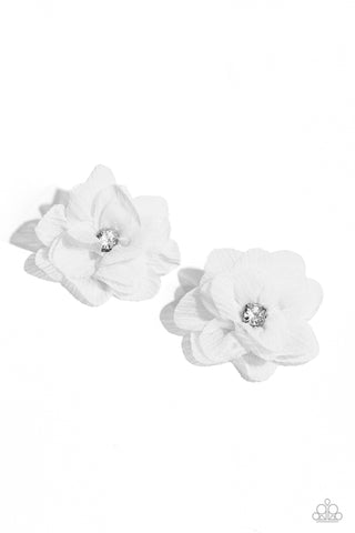 Perennial Palace - White - Chiffon Flower Paparazzi Hair Clip