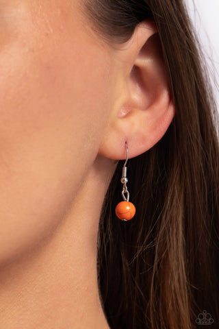 Sandstone Stroll - Orange - Oval Stone Asymmetrical Frame Paparazzi Short Necklace