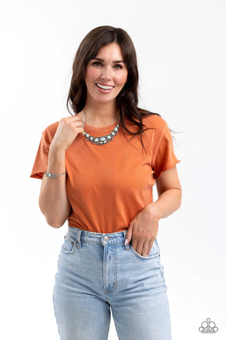 Eye in the Sky - Blue - Stone Silver Feather Paparazzi Lobster Claw Bracelet