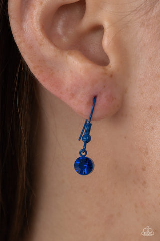 Emerald City Couture - Blue - Oversized UV Emerald Cut Purple Gem Paparazzi Short Necklace - June 2023 Life of the Party Exclusive