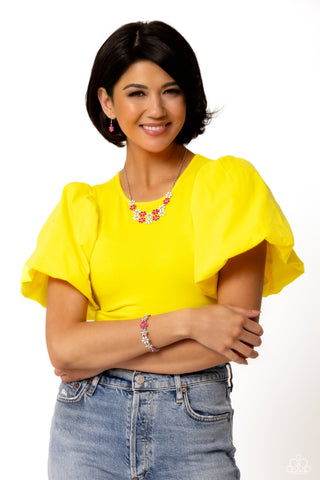 Floral Fever - Pink - Flower Paparazzi Short Necklace