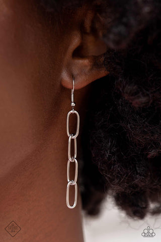 Don't Want to Miss a STRING - Blue - Cord and Rhinestone Carabiner Paparazzi Short Necklace - September 2023 Sunset Sightings