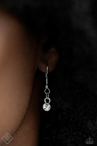 Layered Loyalty - White - Rhinestone Bead Tiered Silver Curb Chain Paparazzi Short Necklace - October 2023 Magnificent Musings