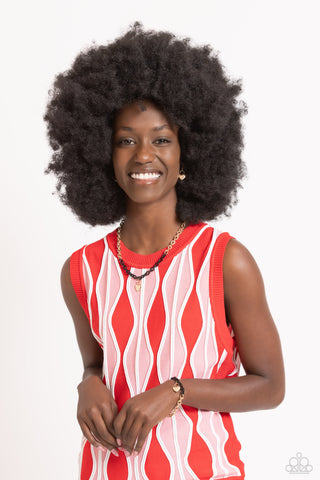 Locked Down - Black - Painted Gold Chain Heart Lock Paparazzi Short Necklace