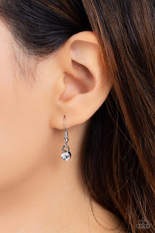 Gardening Group - White - Cat's Eye, Pearl, and Iridescent Rhinestone Flower Paparazzi Short Necklace