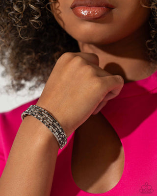 Endless Energy - Black - White, and Smoky Rhinestone Paparazzi Flex Cuff