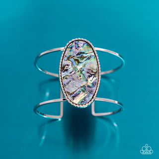 Enigmatic Energy - Blue - Oval Abalone Shell Paparazzi Cuff Bracelet