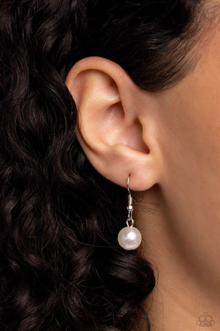 Girly Gathering - Pink - Resin Rose, Baroque Pearl, White Rhinestone Encrusted Key and Heart Lock Paparazzi Necklace