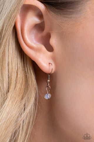 Handcrafted Hallmark - Copper - Green Stone and White Pearl Paparazzi Short Necklace