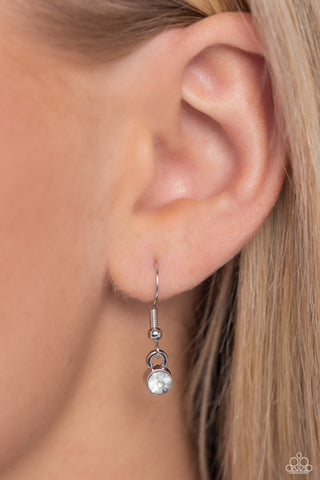 Gleaming Harmony - White - Rhinestone Encrusted Curb Chain Paparazzi Short Necklace