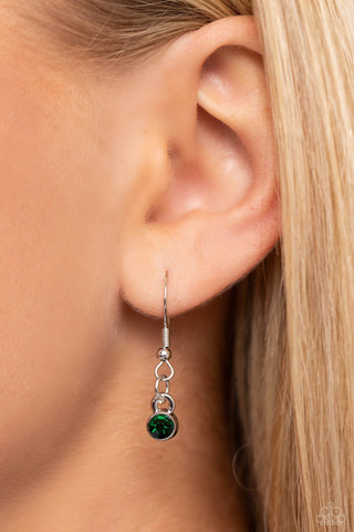 Pocketful of Sunshine - Green - Emerald Cut Gem Paparazzi Short Necklace