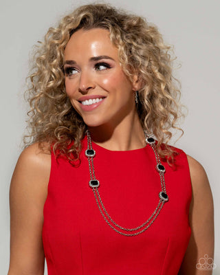 Pocketful of Sunshine - Black - Emerald Cut Gem Paparazzi Short Necklace