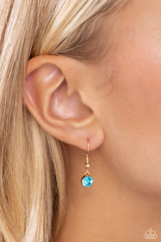 Talking to the Moon - Multi - Colored Rhinestone Gold Moon and Star Paparazzi Short Necklace