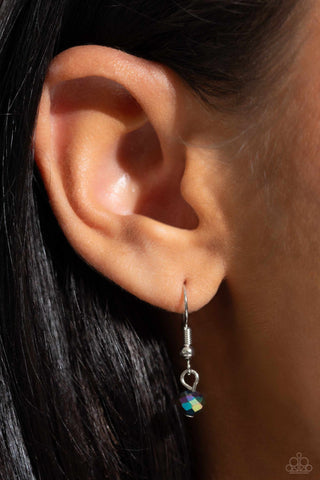 Knotted Karma - Silver - Knotted Cord Oil Spill Beads Paparazzi Long Necklace - December 2023 Life of the Party Exclusive