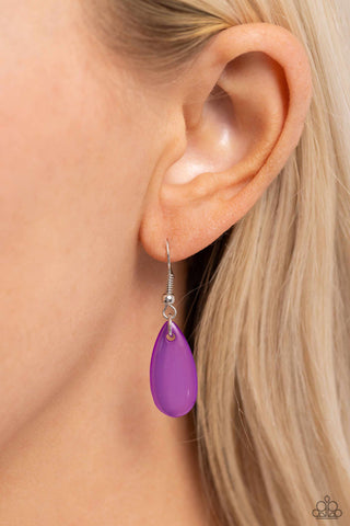 Dragonfly Decadence - Purple - and Pink Beaded Rhinestone Center Flower with Dragonfly Detail Paparazzi Short Necklace