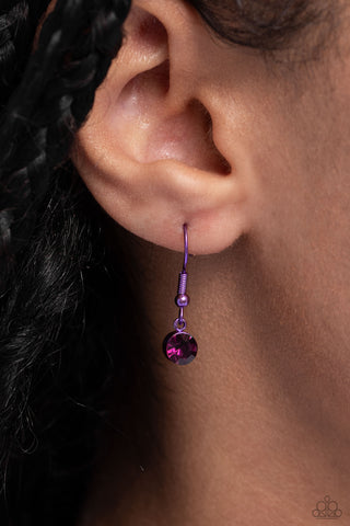 Eclectically Enamored - Purple - Curb Chain Ombre Rhinestone Heart Paparazzi Short Necklace