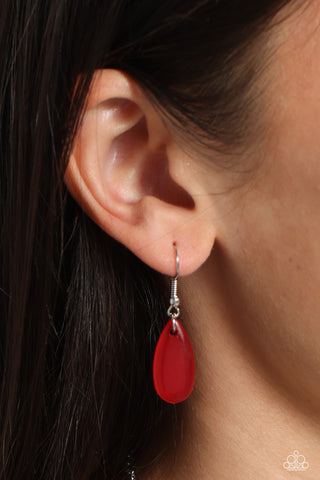 Dragonfly Decadence - Red - Yellow, and Blue Beaded Flower Paparazzi Short Necklace