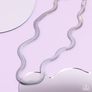 Spray Paint Sass - White - Ombre Painted Snake Chain Paparazzi Short Necklace