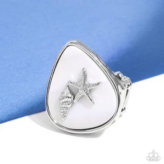 Seaside Serendipity - White - Seashell and Starfish Paparazzi Ring