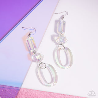 Iridescent Infatuation - Multi - Iridescent Acrylic Paparazzi Fishhook Earrings