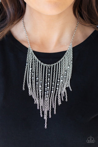 First Class Fringe Silver Paparazzi Necklace