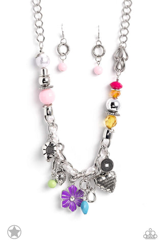 Charmed, I Am Sure - Multi - Rainbow Charm Inspirational Religious Paparazzi Short Necklace