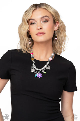 Charmed, I Am Sure - Multi - Rainbow Charm Inspirational Religious Paparazzi Short Necklace
