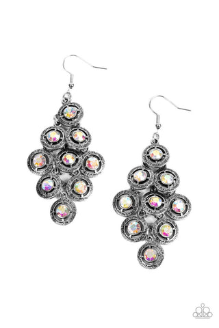 Constellation Cruise - Multi - Iridescent Rhinestone Paparazzi Fishhook Earrings