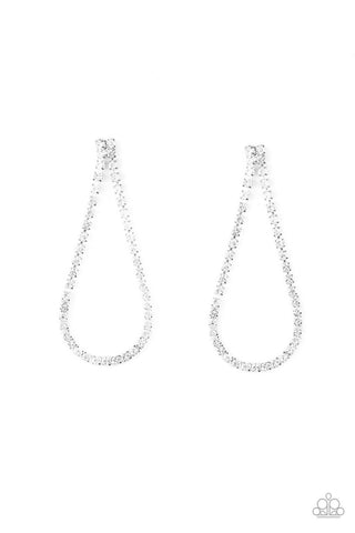 Diamond Drops White Paparazzi Earrings