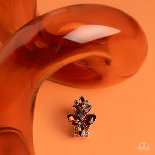 Ice-Cold Couture - Brown - Marquis Rhinestone Cluster Paparazzi Ring