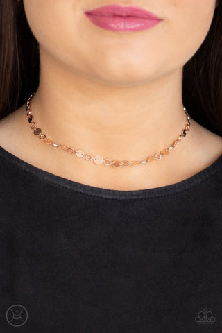 Inner Spotlight Rose Gold Paparazzi Choker Necklace