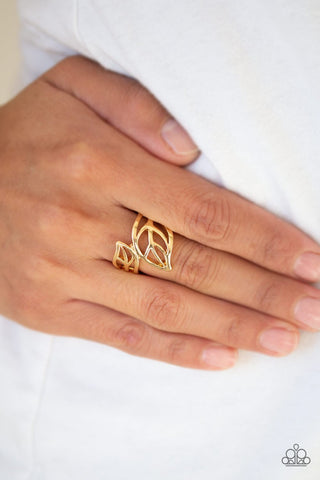 LEAF It All Behind Gold Paparazzi Ring